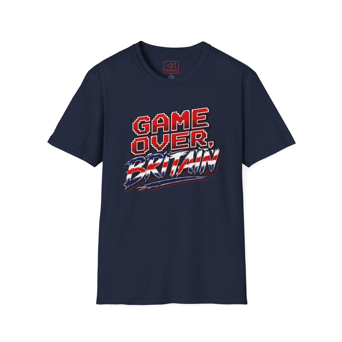 Game Over Britain T-Shirt — Retro Pixel Union Jack Graphic Tee