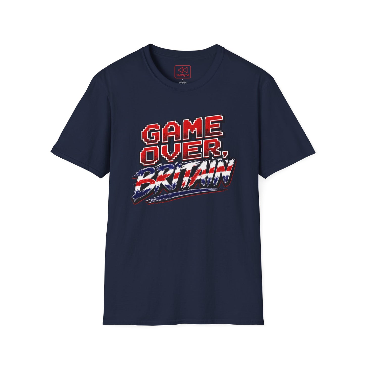 Game Over Britain T-Shirt — Retro Pixel Union Jack Graphic Tee