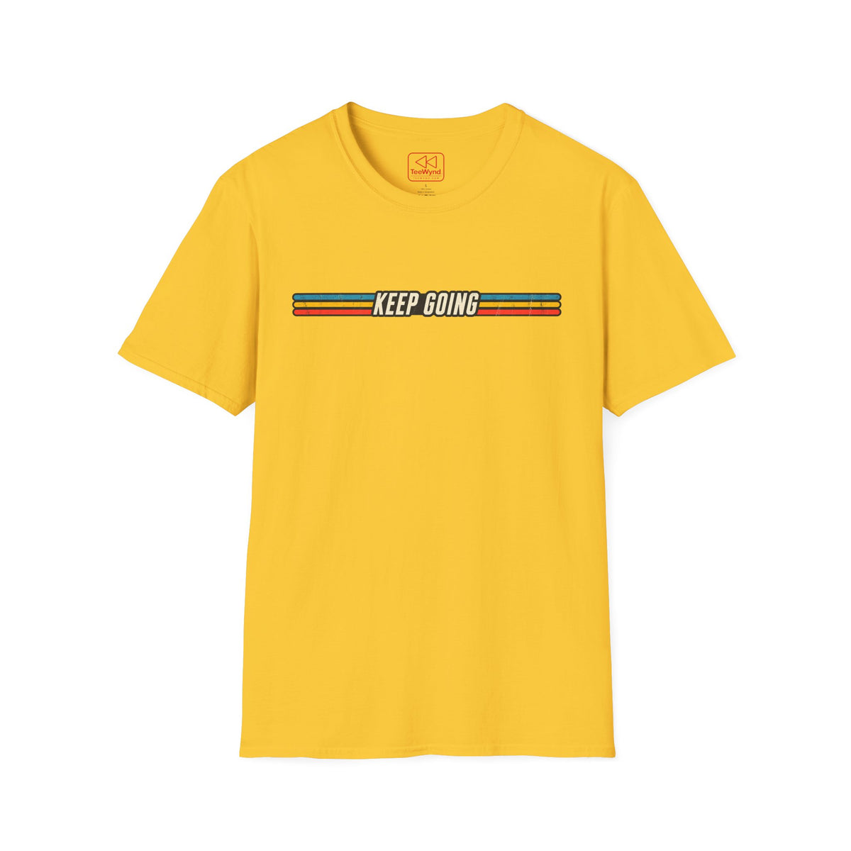 Keep Going Retro Stripe T-Shirt — Motivational Vintage Graphic Tee