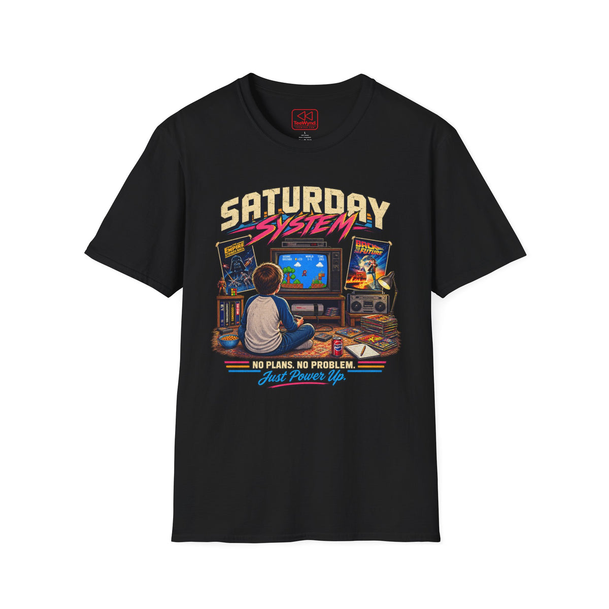 Saturday System: No Plans No Problem - Retro Gaming T-Shirt