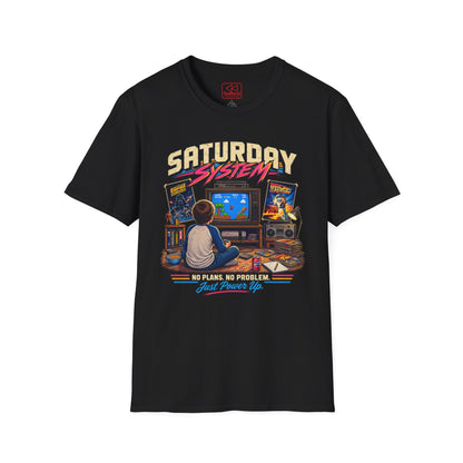 Saturday System: No Plans No Problem - Retro Gaming T-Shirt