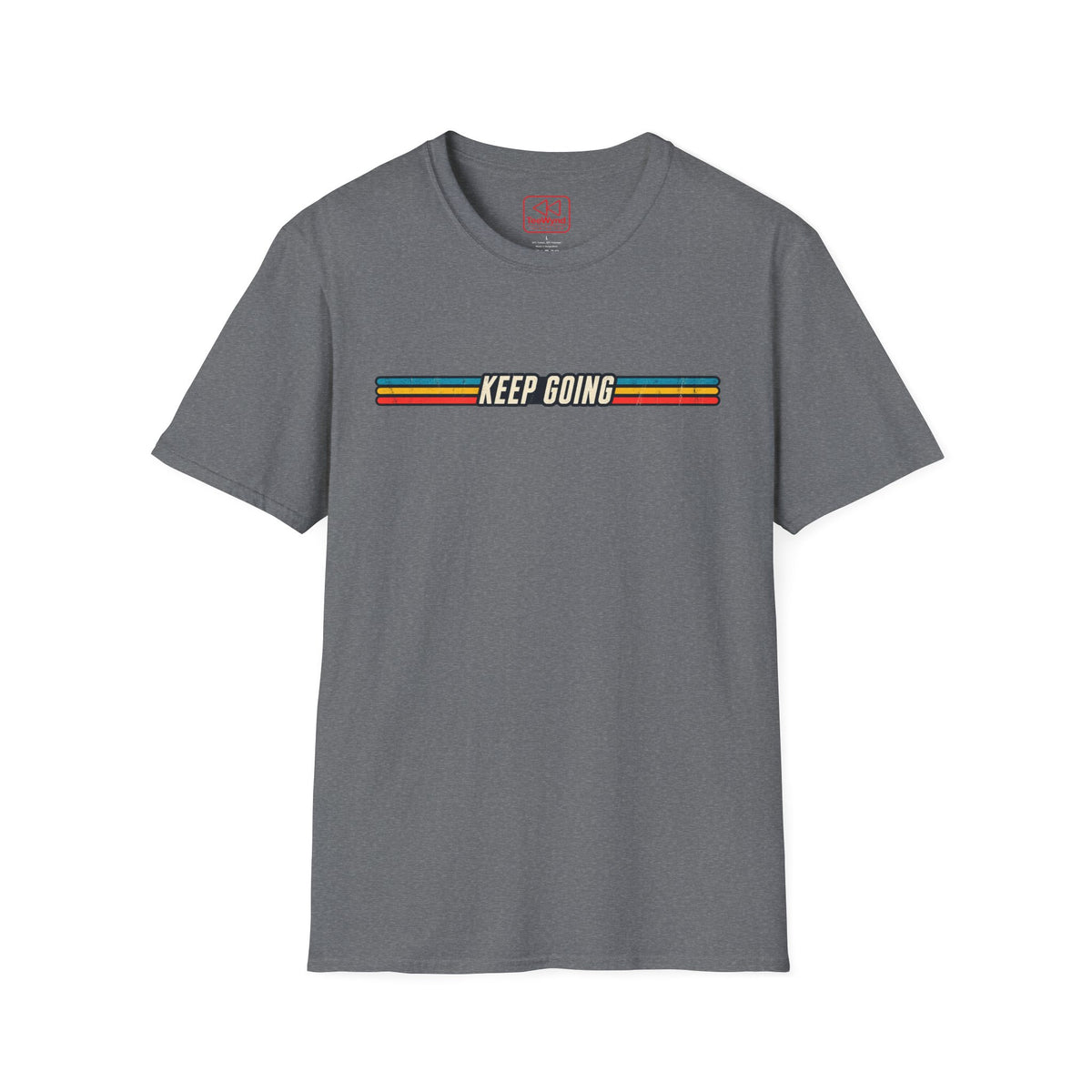 Keep Going Retro Stripe T-Shirt — Motivational Vintage Graphic Tee