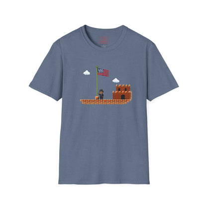 Honest Abe Level Up T‑Shirt — Retro 8‑Bit American Flag Tee