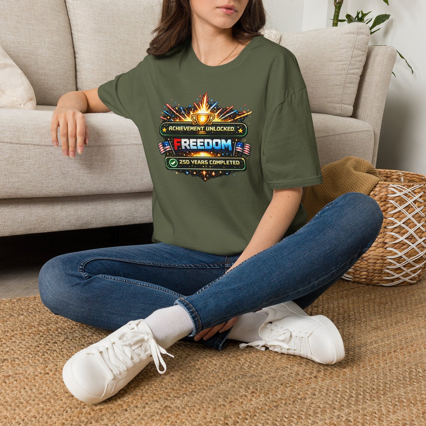Freedom Achievement T‑Shirt — "Achievement Unlocked: Freedom — 250 Years Completed" Patriotic Tee