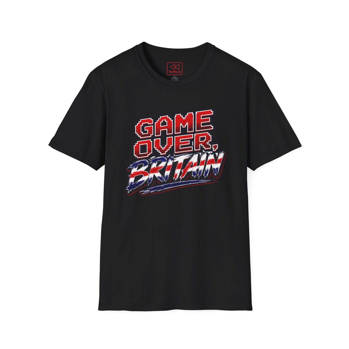Game Over Britain T-Shirt — Retro Pixel Union Jack Graphic Tee