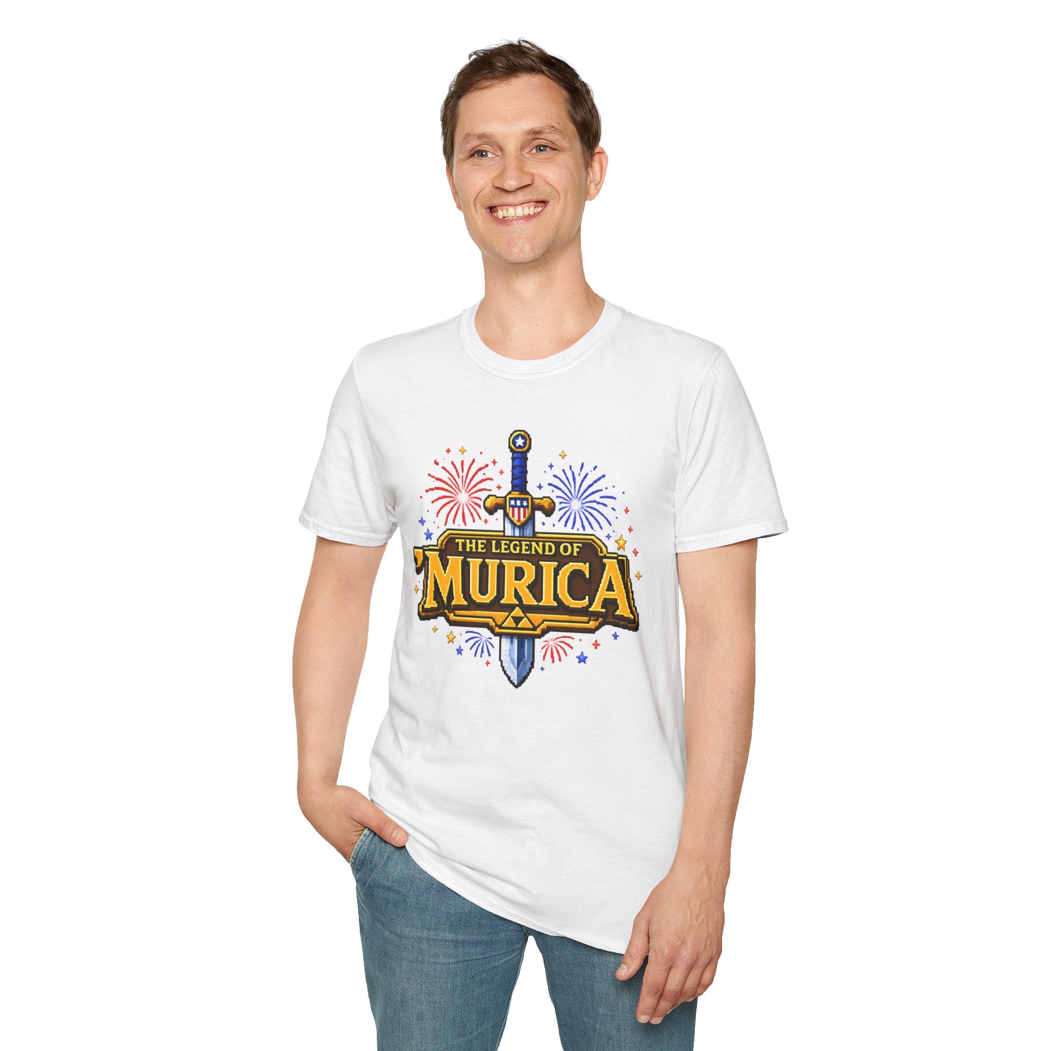 The Legend of 'Murica T‑Shirt — Patriotic Sword & Fireworks Tee