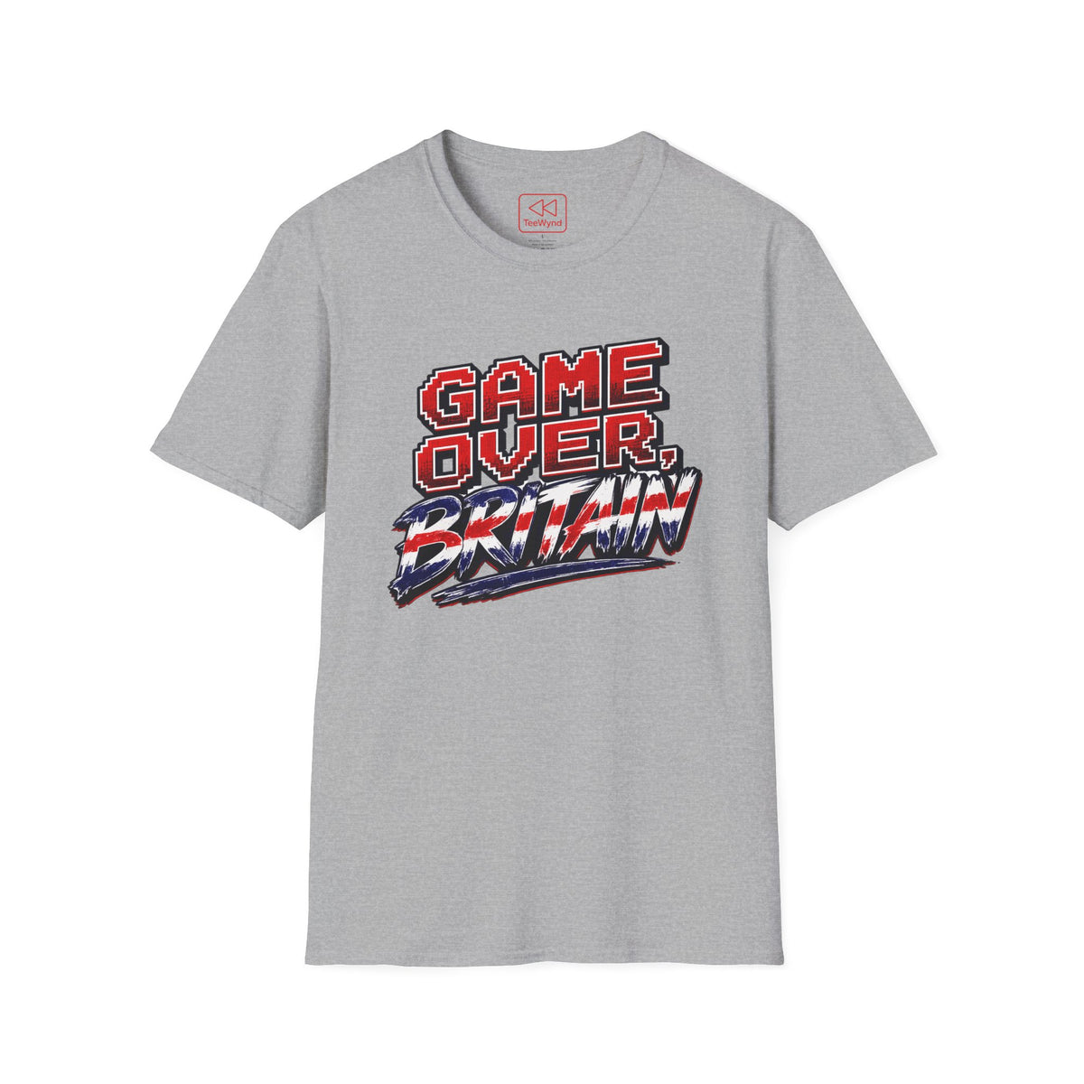 Game Over Britain T-Shirt — Retro Pixel Union Jack Graphic Tee