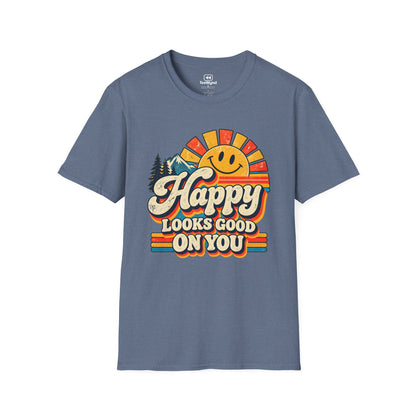 Happy Looks Good On You T-Shirt – Vintage Sunshine Positive Graphic Tee
