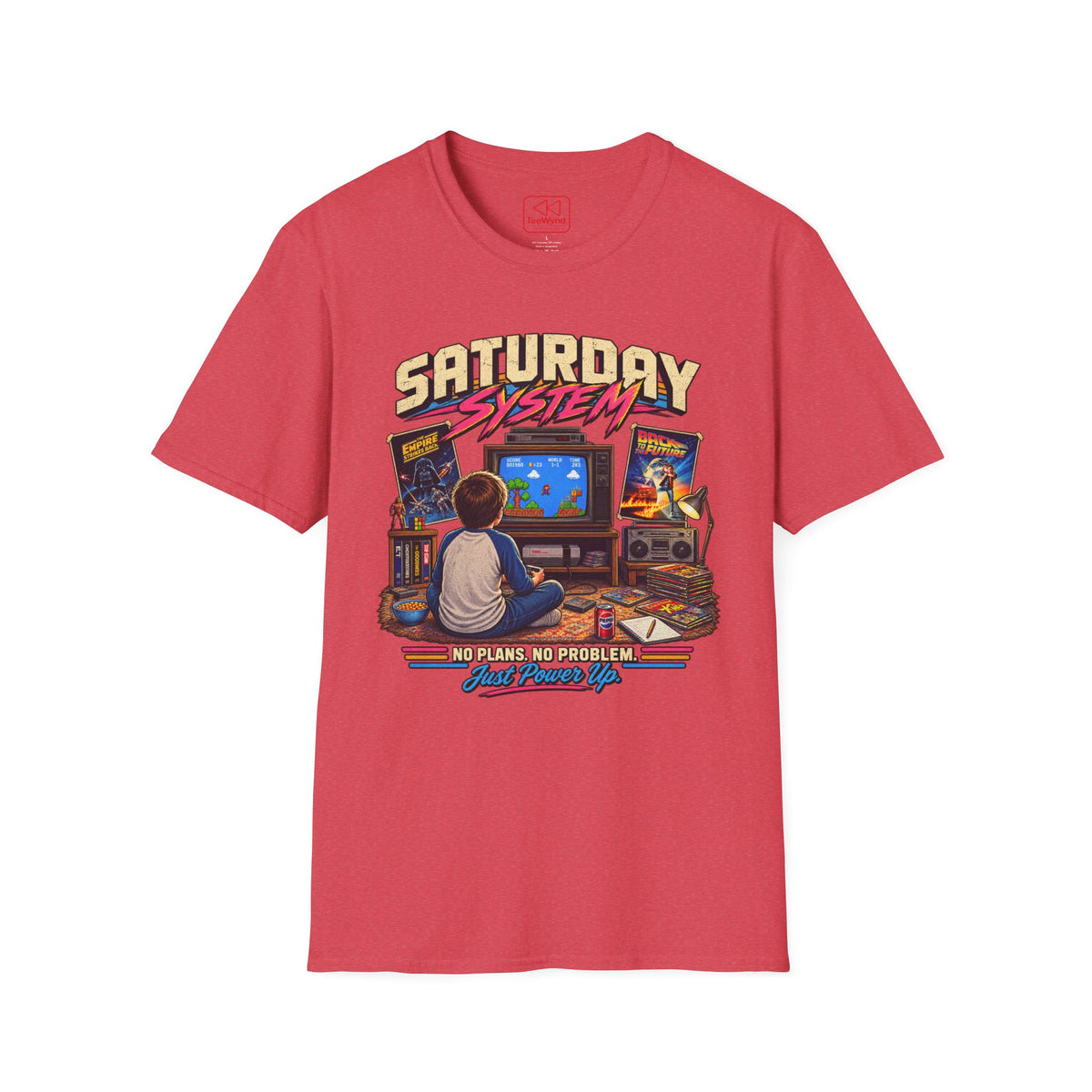 Saturday System: No Plans No Problem - Retro Gaming T-Shirt