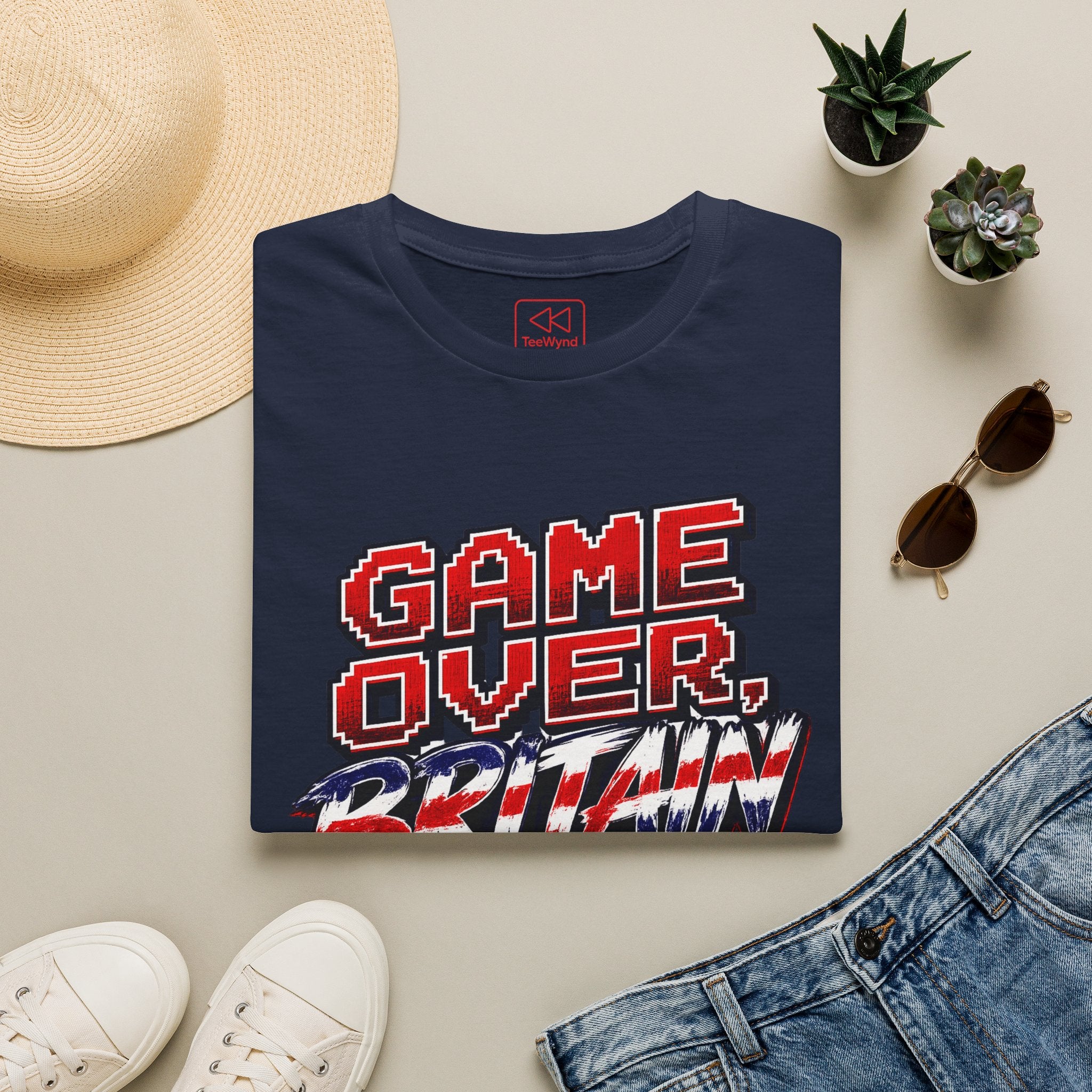 Game Over Britain T-Shirt — Retro Pixel Union Jack Graphic Tee
