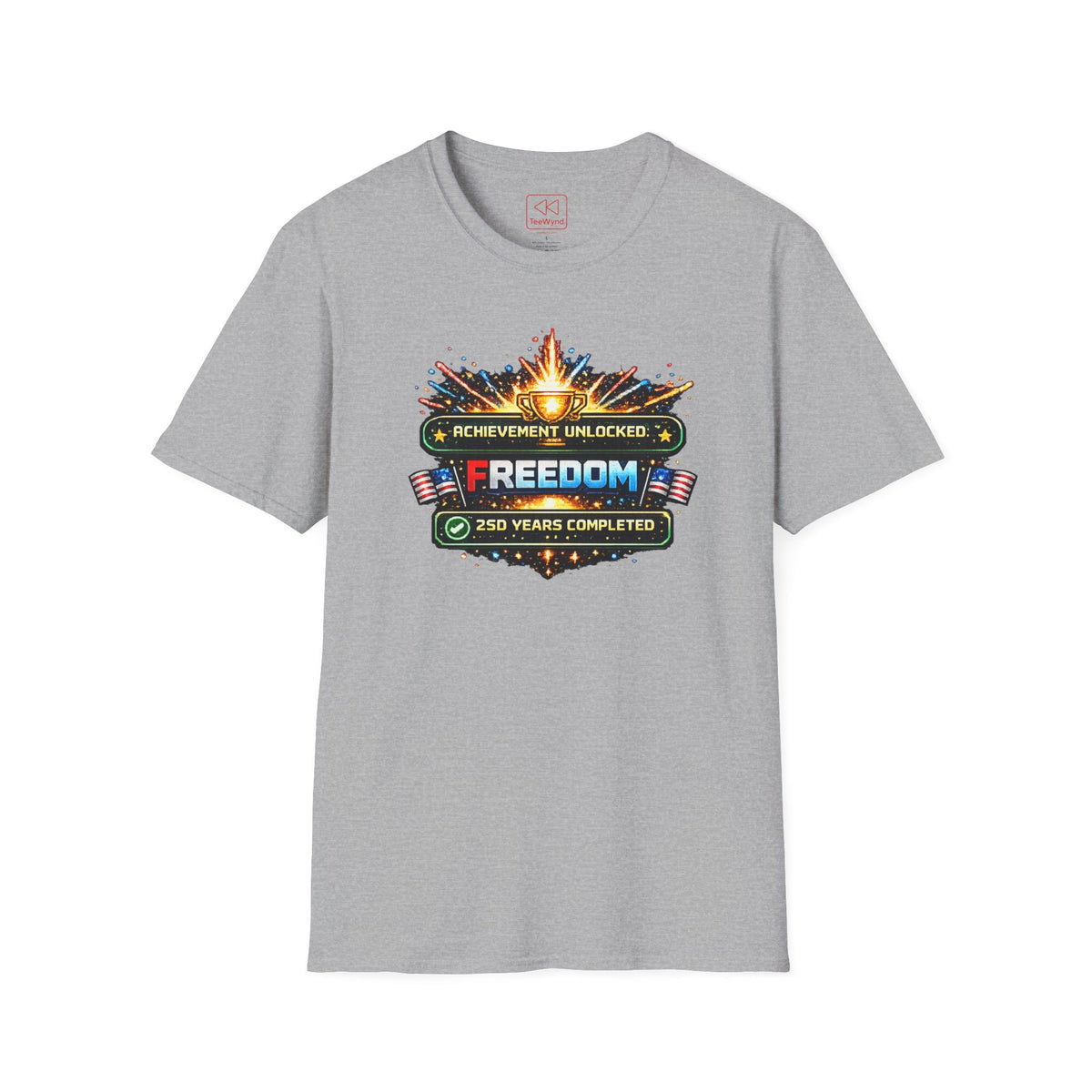 Freedom Achievement T‑Shirt — "Achievement Unlocked: Freedom — 250 Years Completed" Patriotic Tee