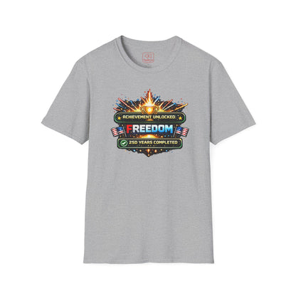 Freedom Achievement T‑Shirt — "Achievement Unlocked: Freedom — 250 Years Completed" Patriotic Tee