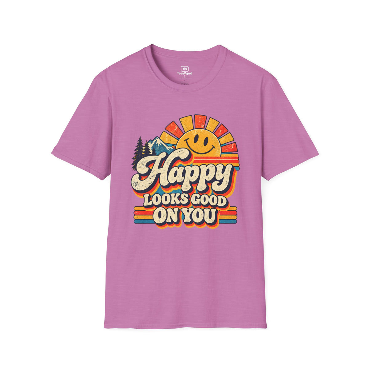 Happy Looks Good On You T-Shirt – Vintage Sunshine Positive Graphic Tee