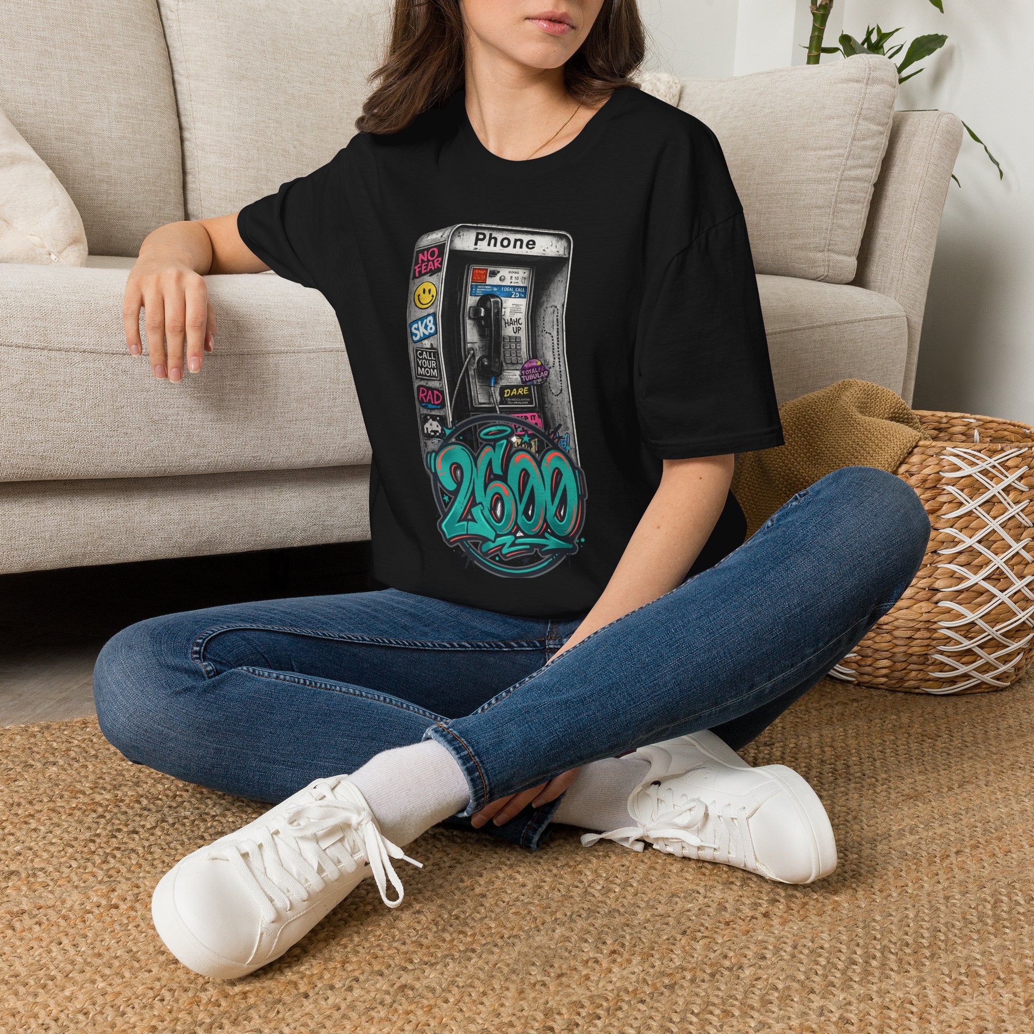 Old School Hacker Tee — "2600" Street Art Vintage Pay Phone T-Shirt