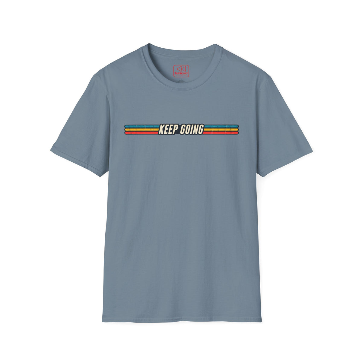 Keep Going Retro Stripe T-Shirt — Motivational Vintage Graphic Tee