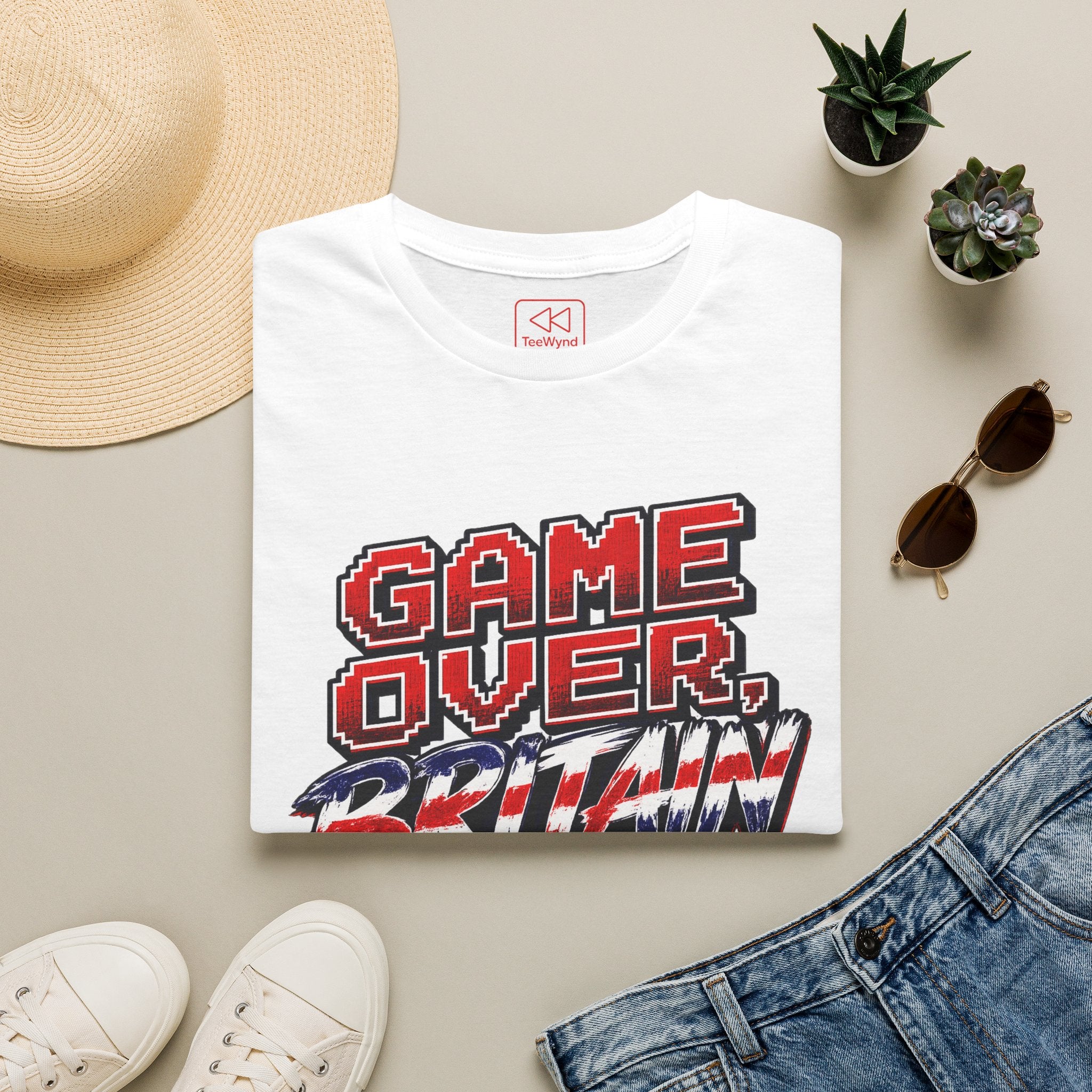 Game Over Britain T-Shirt — Retro Pixel Union Jack Graphic Tee