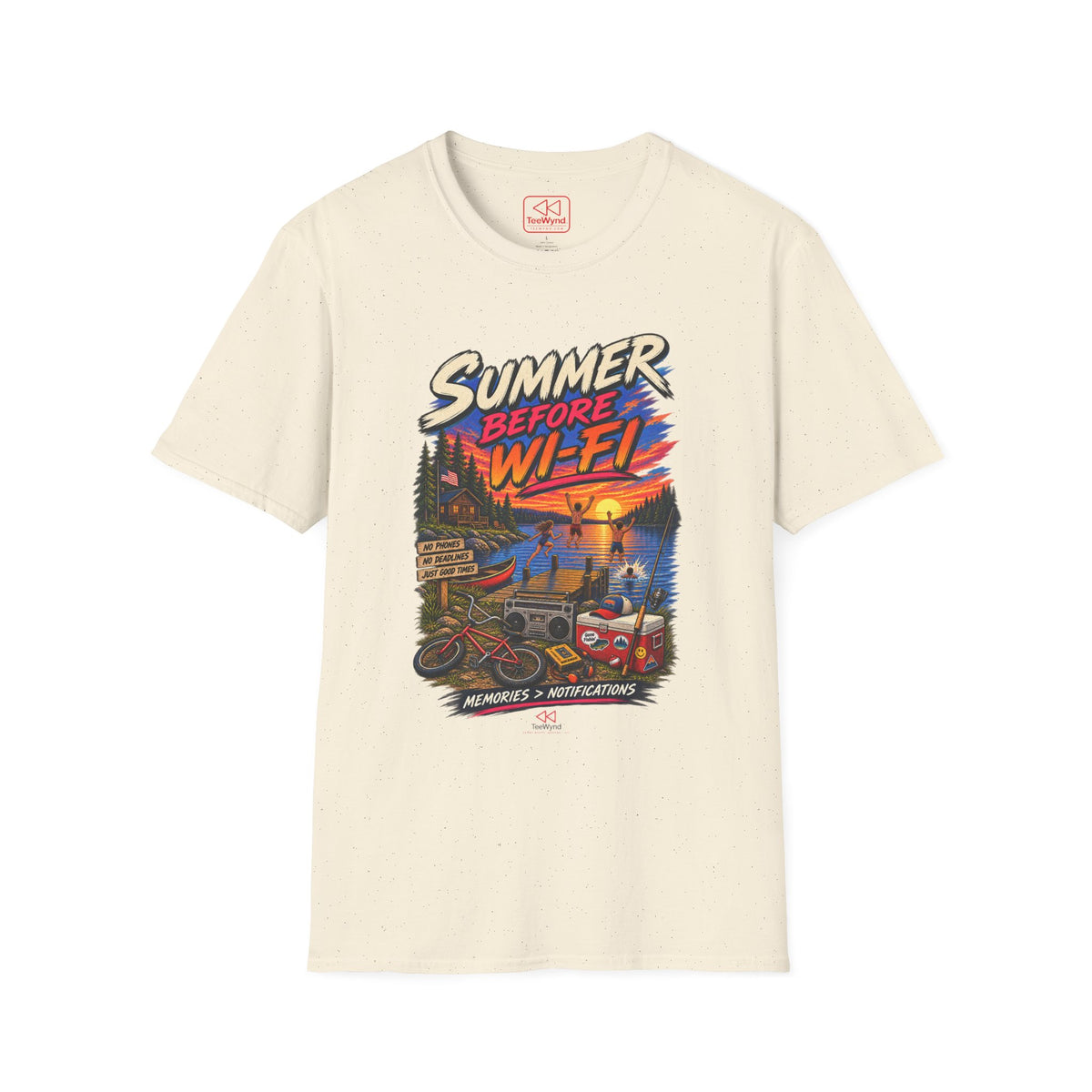 T-Shirt — "Summer Before Wi‑Fi" Retro Sunset Beach Tee