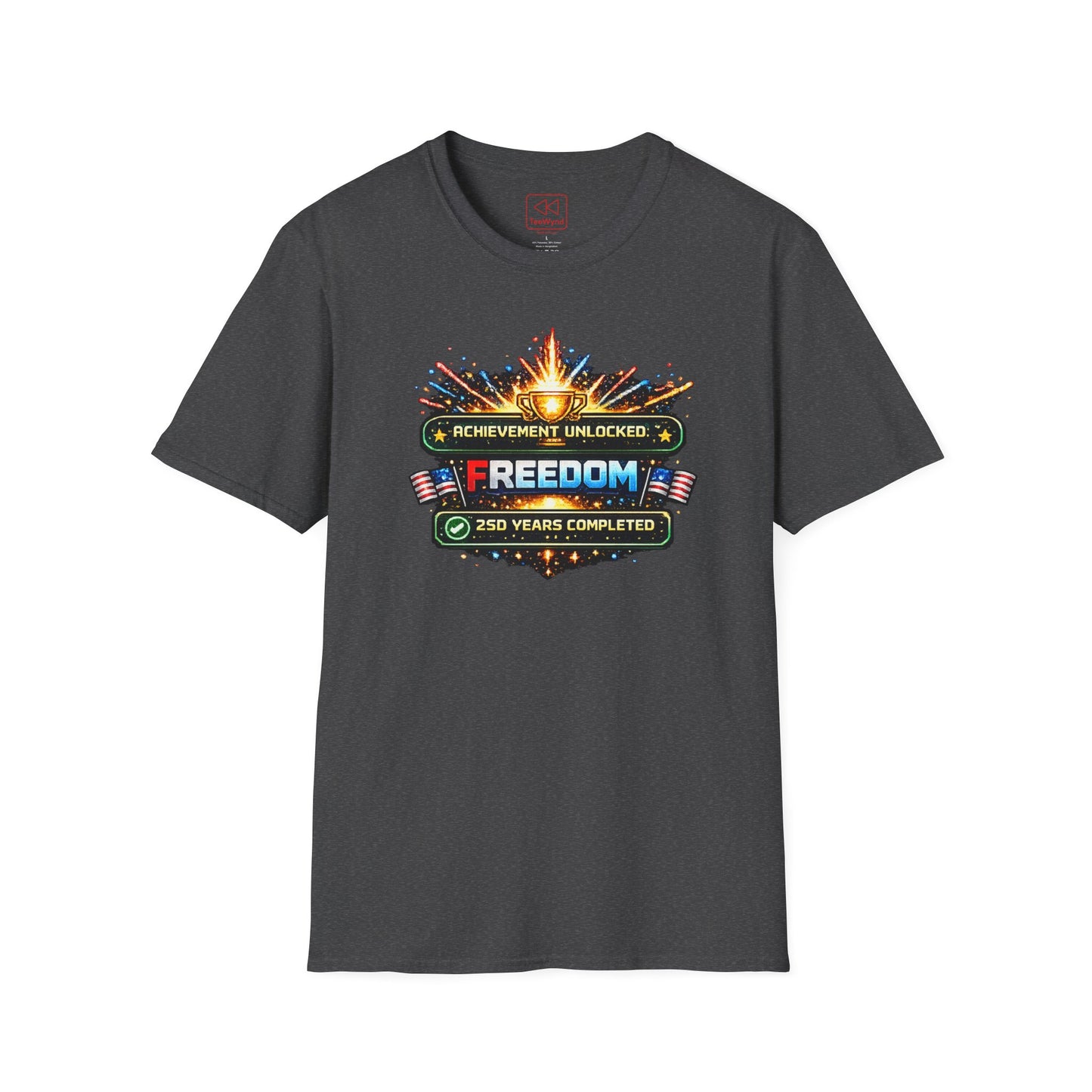 Freedom Achievement T‑Shirt — "Achievement Unlocked: Freedom — 250 Years Completed" Patriotic Tee