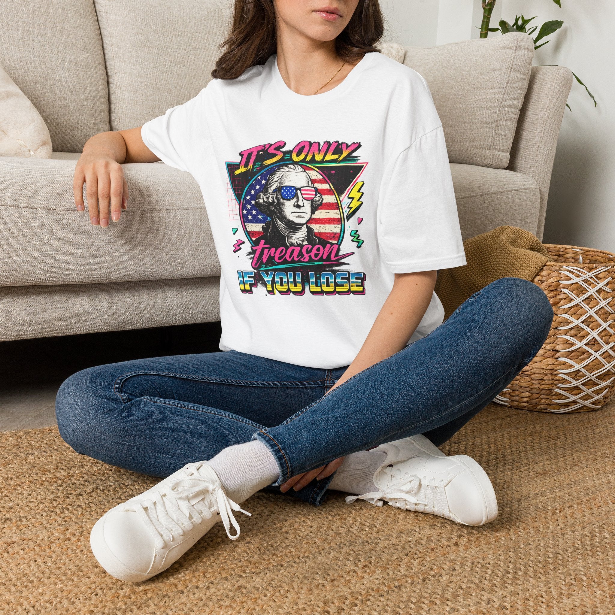 "It's Only Treason If You Lose" Retro George Washington Patriotic Tee