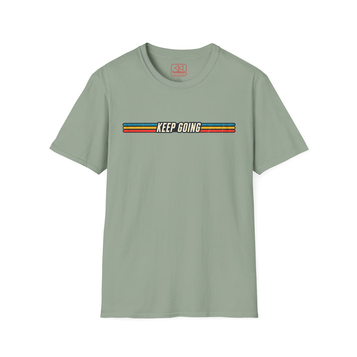 Keep Going Retro Stripe T-Shirt — Motivational Vintage Graphic Tee
