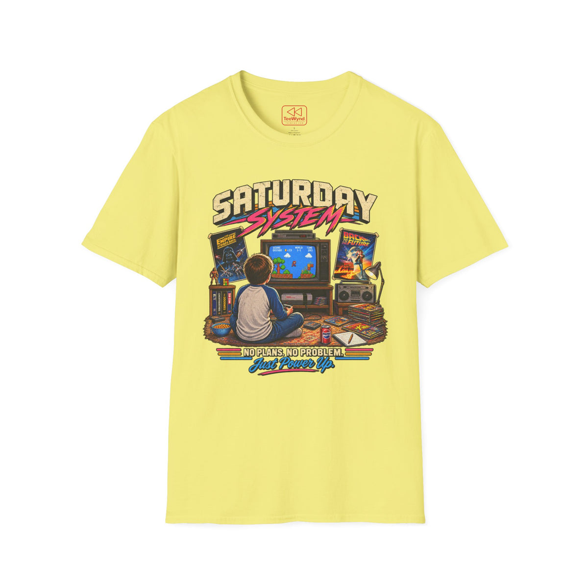 Saturday System: No Plans No Problem - Retro Gaming T-Shirt