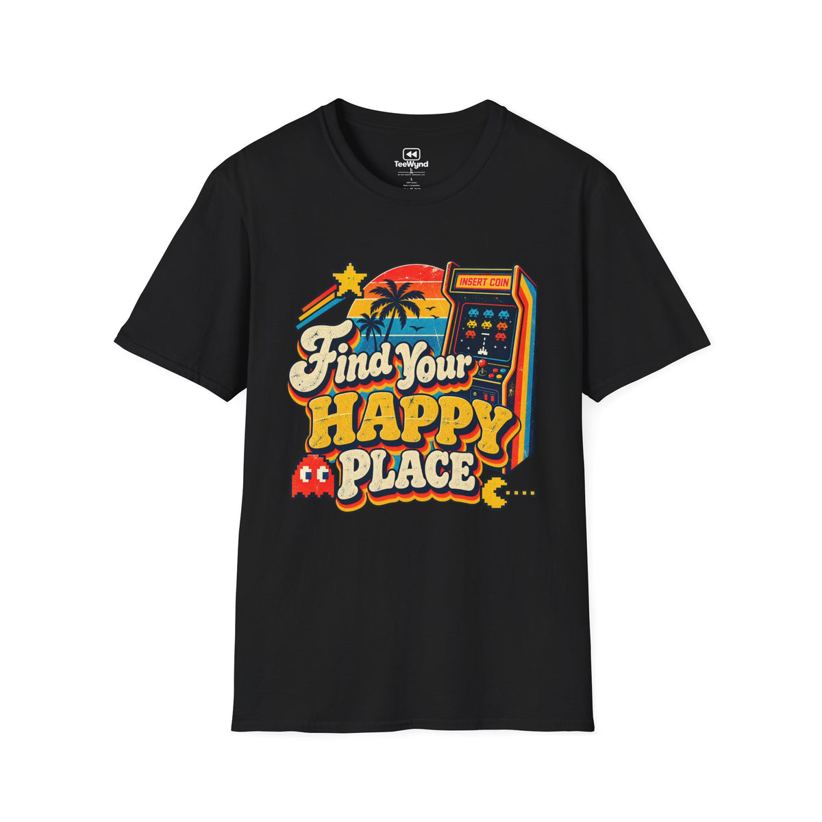 Retro Arcade “Find Your Happy Place” T-Shirt
