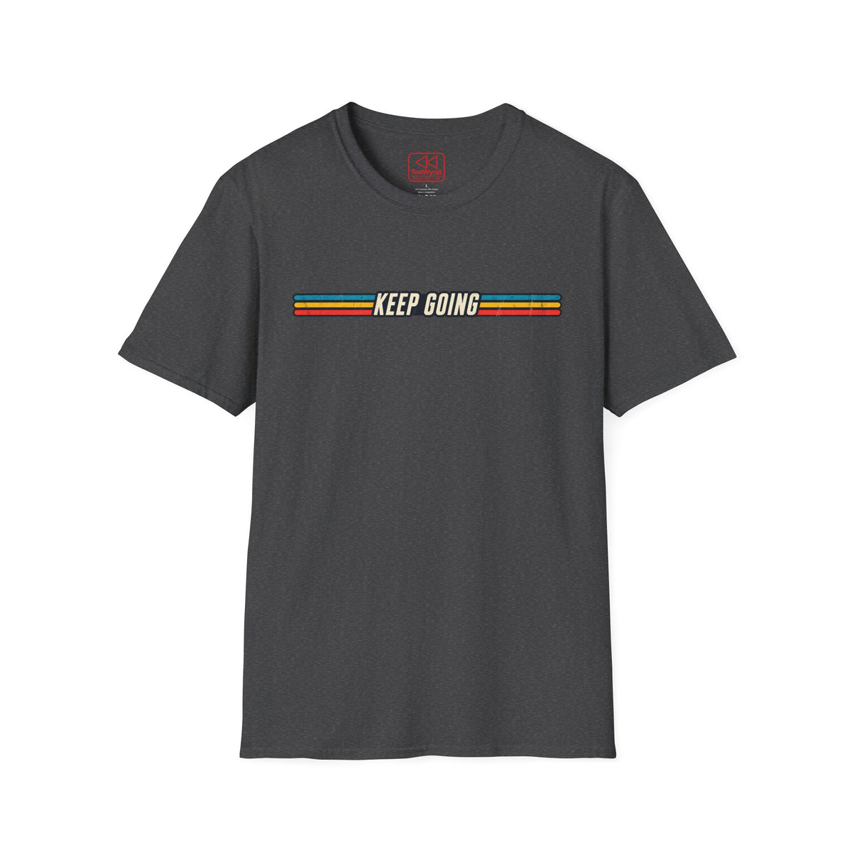 Keep Going Retro Stripe T-Shirt — Motivational Vintage Graphic Tee