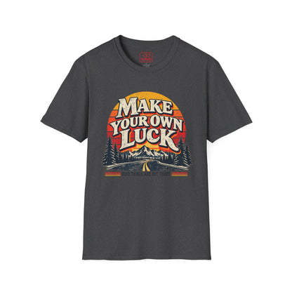 Make Your Own Luck T-Shirt — Retro Sunset Inspirational Graphic Tee