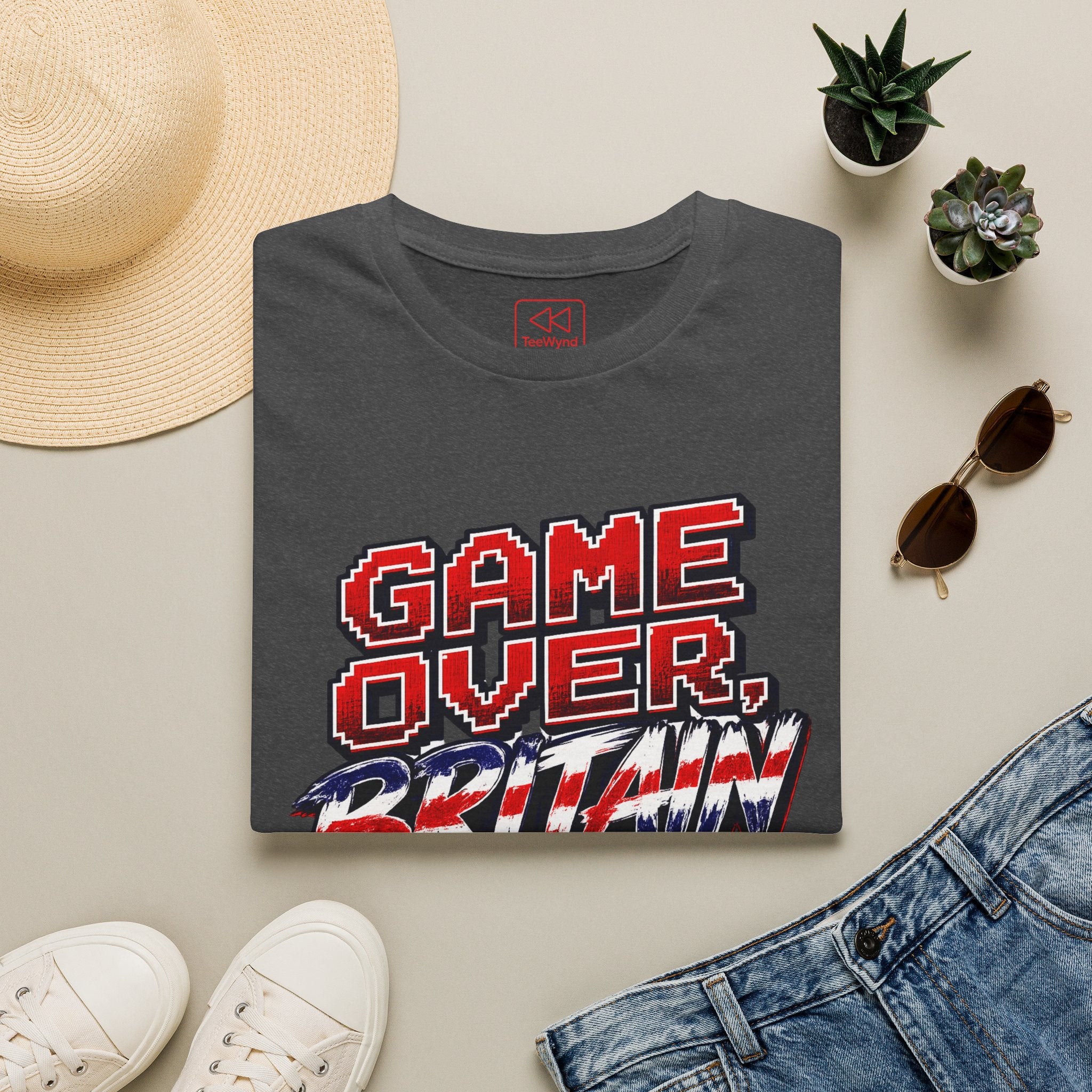 Game Over Britain T-Shirt — Retro Pixel Union Jack Graphic Tee