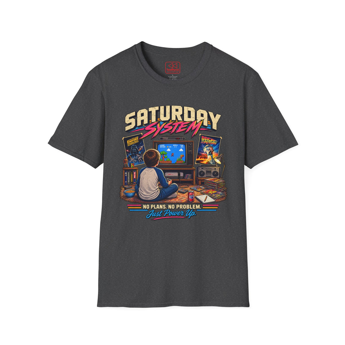 Saturday System: No Plans No Problem - Retro Gaming T-Shirt