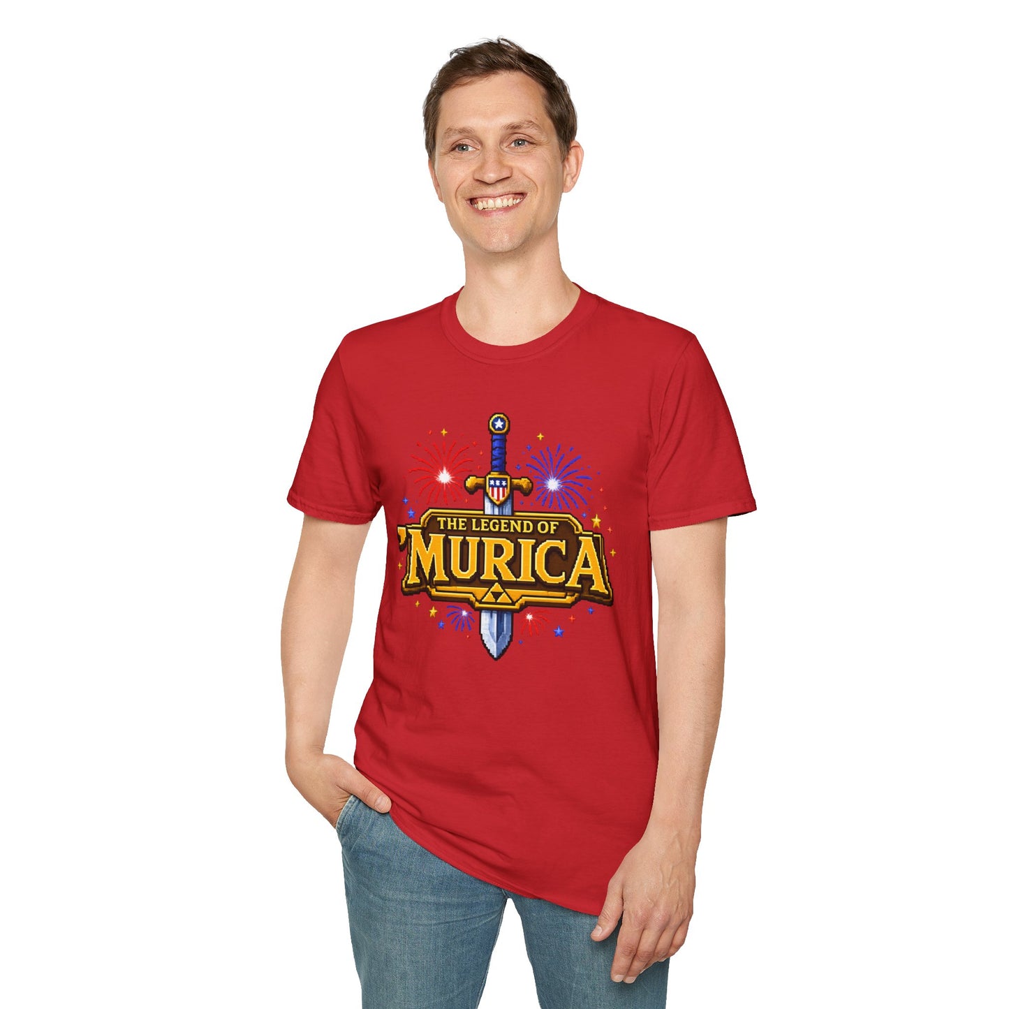 The Legend of 'Murica T‑Shirt — Patriotic Sword & Fireworks Tee