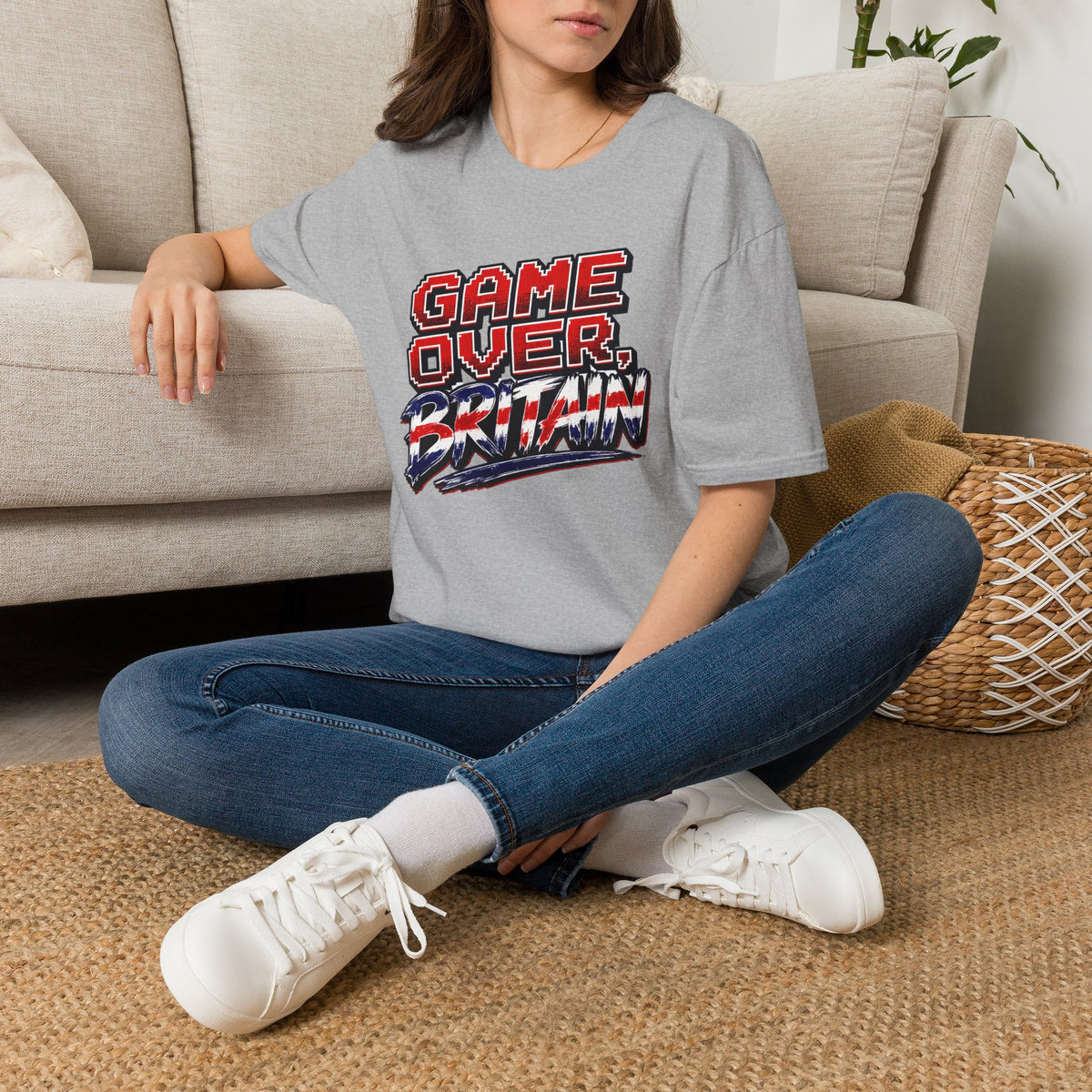 Game Over Britain T-Shirt — Retro Pixel Union Jack Graphic Tee