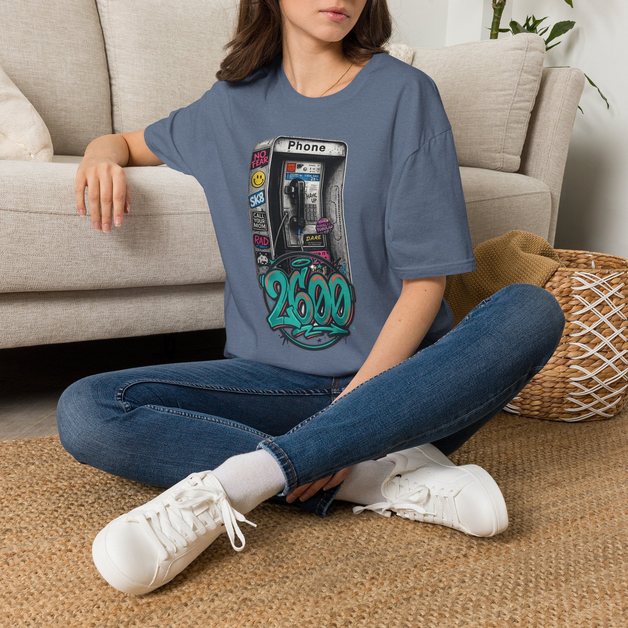 Old School Hacker Tee — "2600" Street Art Vintage Pay Phone T-Shirt