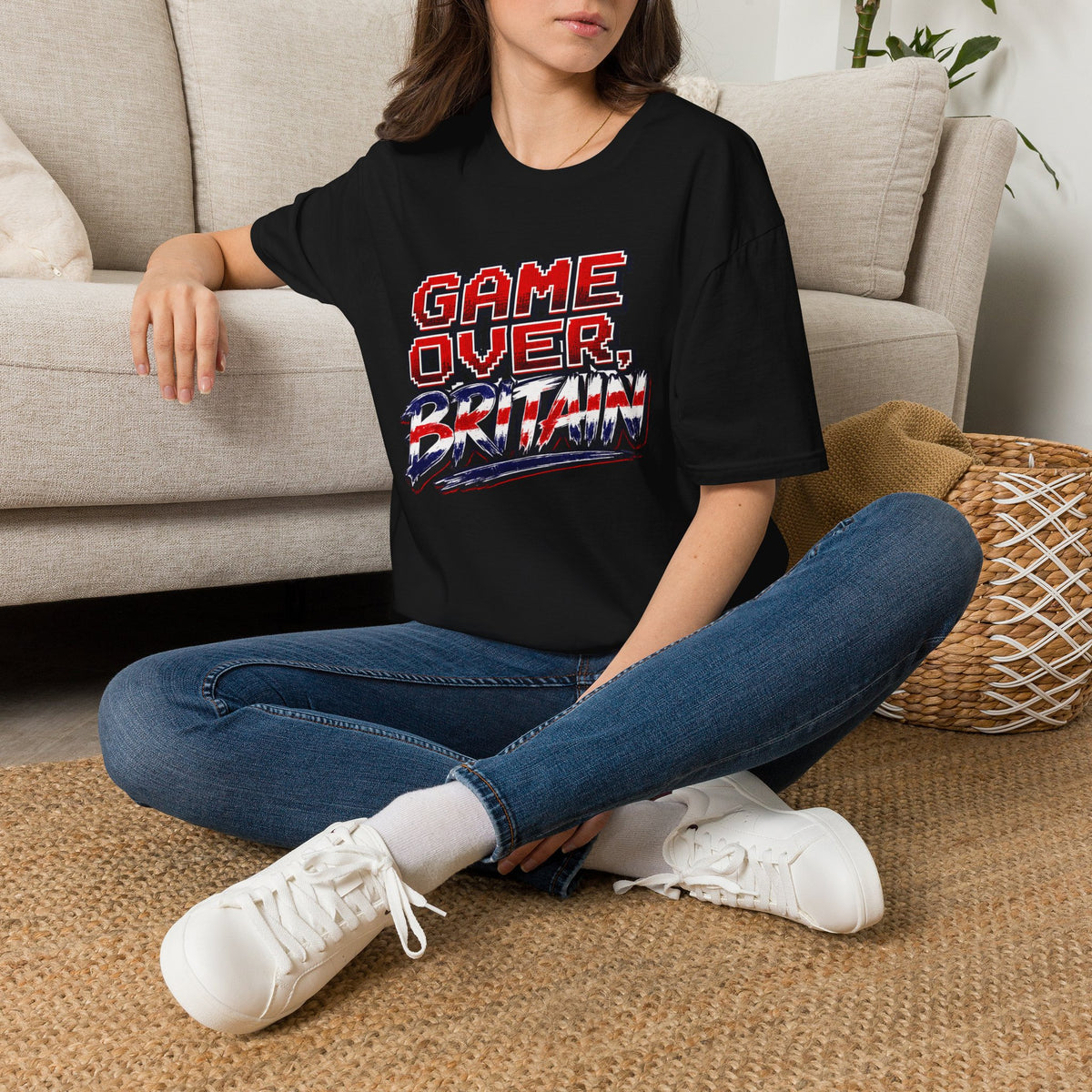 Game Over Britain T-Shirt — Retro Pixel Union Jack Graphic Tee