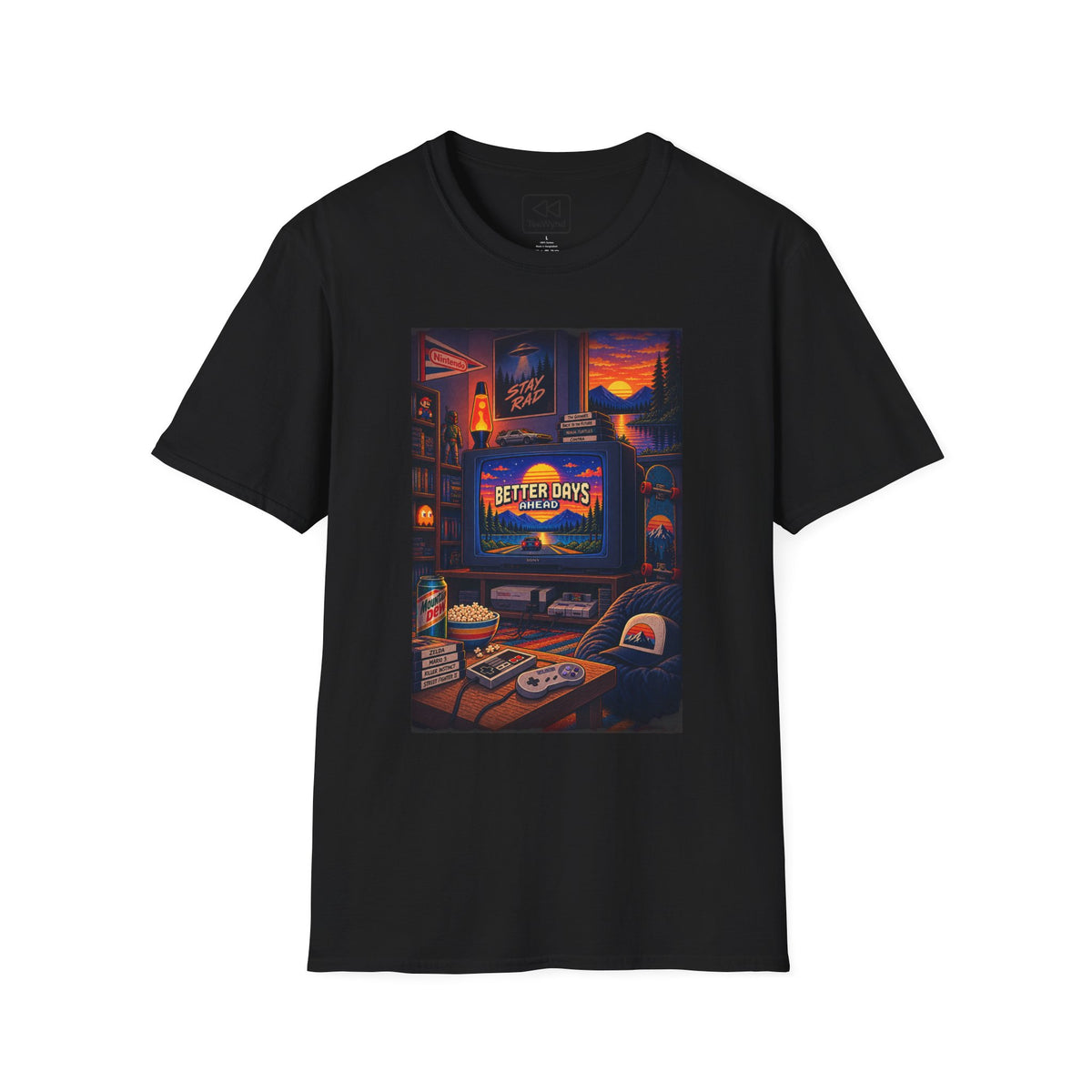 Better Days Ahead Graphic Tee — Retro Cozy Game Night Design