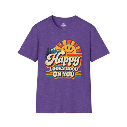 Happy Looks Good On You T-Shirt – Vintage Sunshine Positive Graphic Tee