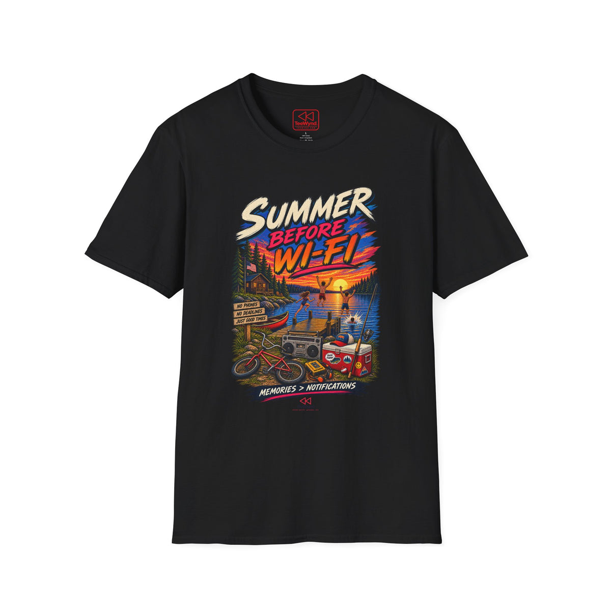 T-Shirt — "Summer Before Wi‑Fi" Retro Sunset Beach Tee