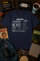 T-Shirt — Retro DeLorean Blueprint Tee (DMC Car Schematic)