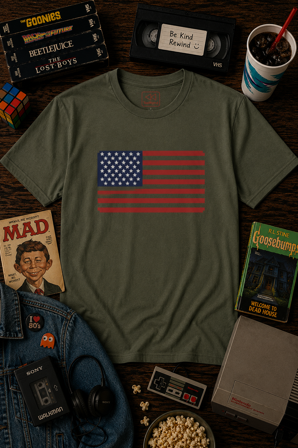 Dave's 8-Bit American Flag T-Shirt