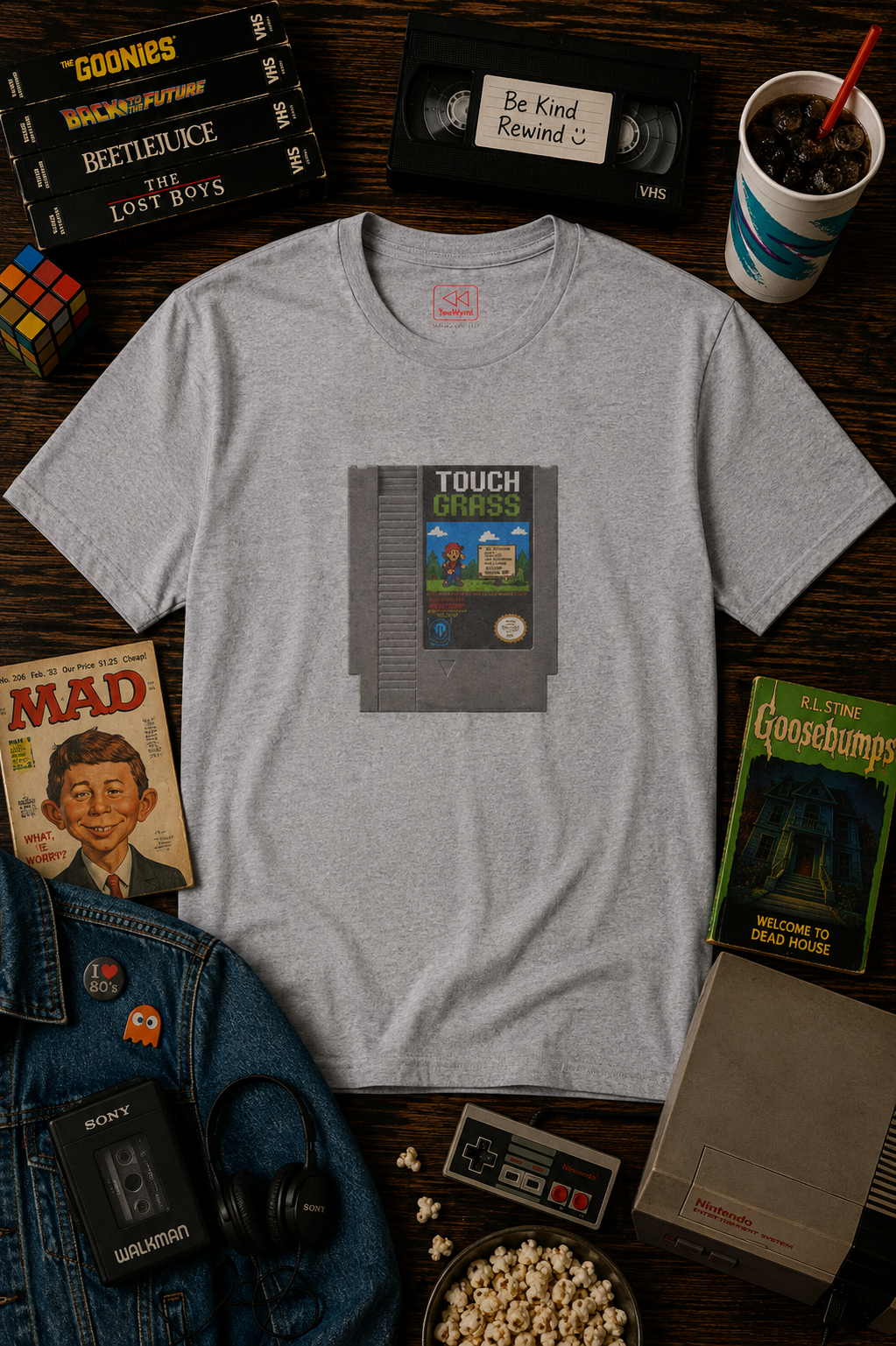 Touch Grass Cartridge T-Shirt — 'When generations collide'