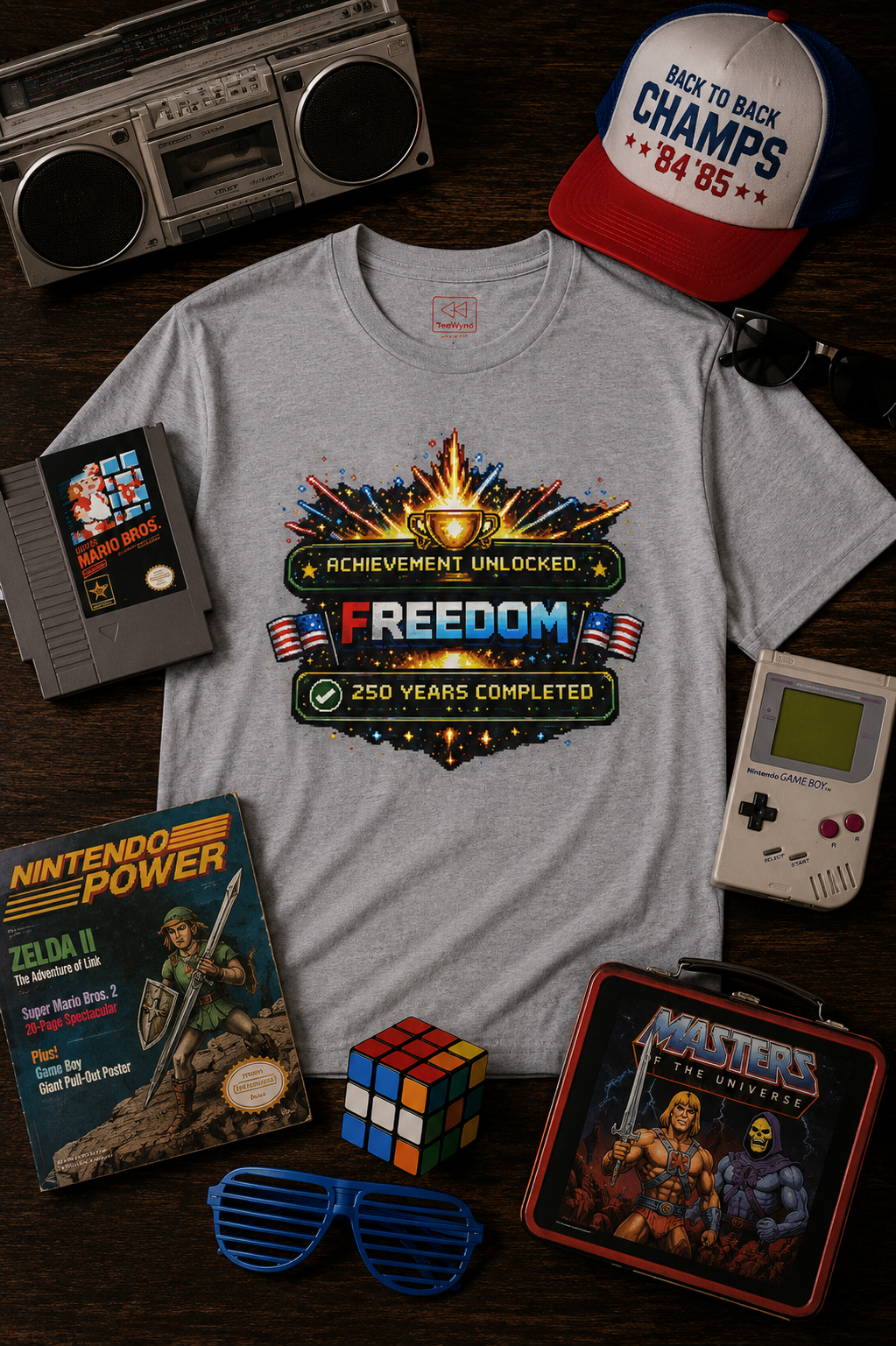 Freedom Achievement T‑Shirt — "Achievement Unlocked: Freedom — 250 Years Completed" Patriotic Tee