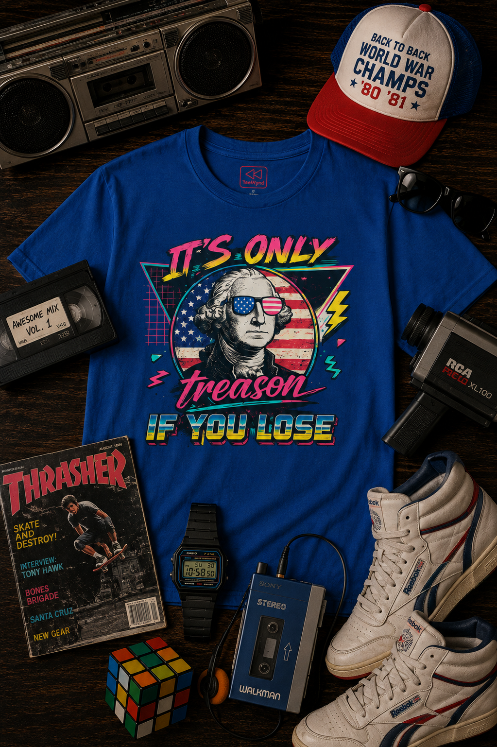 "It's Only Treason If You Lose" Retro George Washington Patriotic Tee