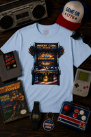 T-Shirt — "Insert Coin for Freedom" Retro Arcade Graphic Tee