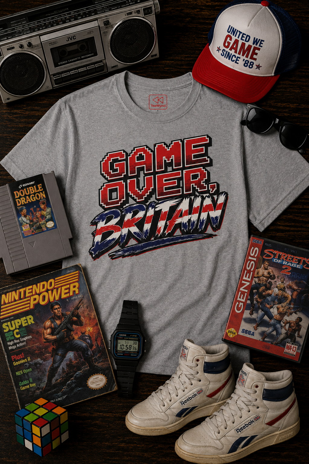 Game Over Britain T-Shirt — Retro Pixel Union Jack Graphic Tee