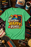 Retro Arcade “Find Your Happy Place” T-Shirt