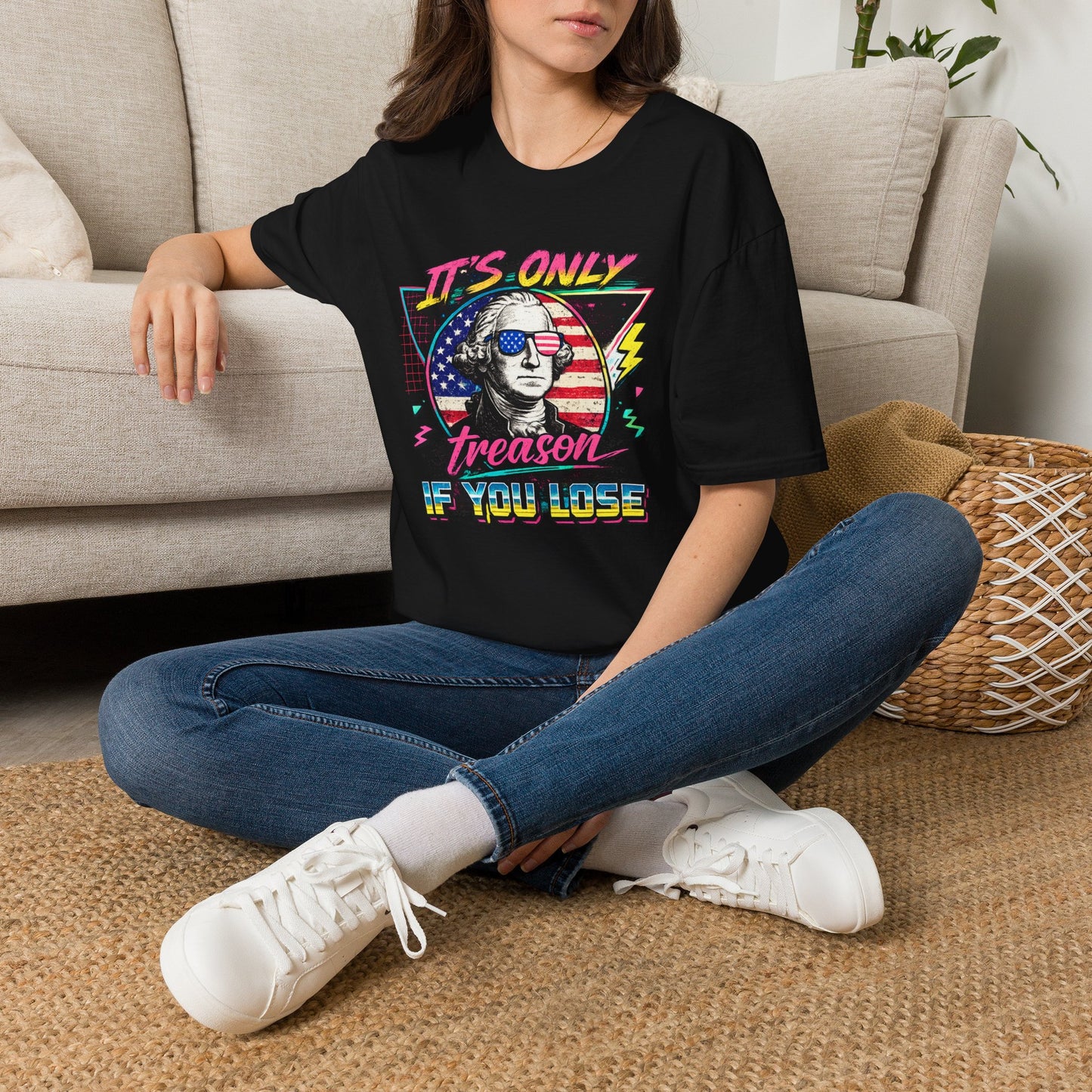"It's Only Treason If You Lose" Retro George Washington Patriotic Tee