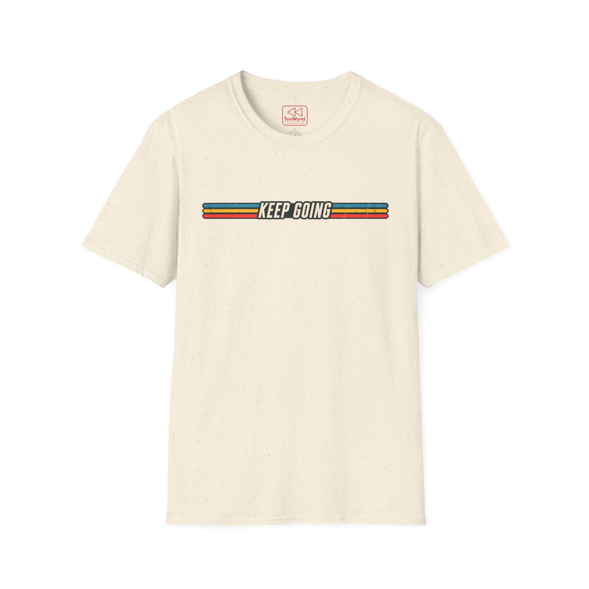 Keep Going Retro Stripe T-Shirt — Motivational Vintage Graphic Tee
