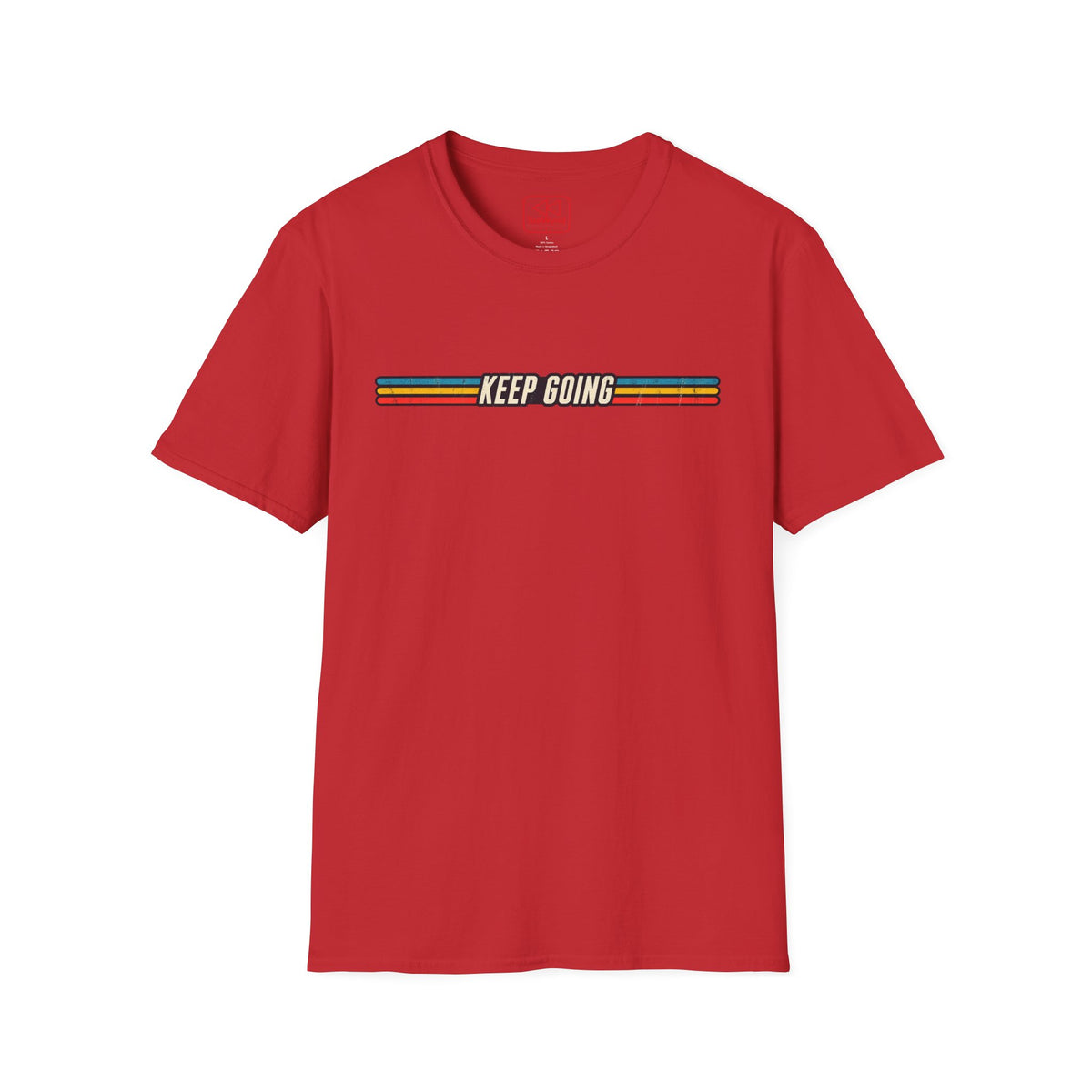 Keep Going Retro Stripe T-Shirt — Motivational Vintage Graphic Tee