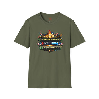 Freedom Achievement T‑Shirt — "Achievement Unlocked: Freedom — 250 Years Completed" Patriotic Tee