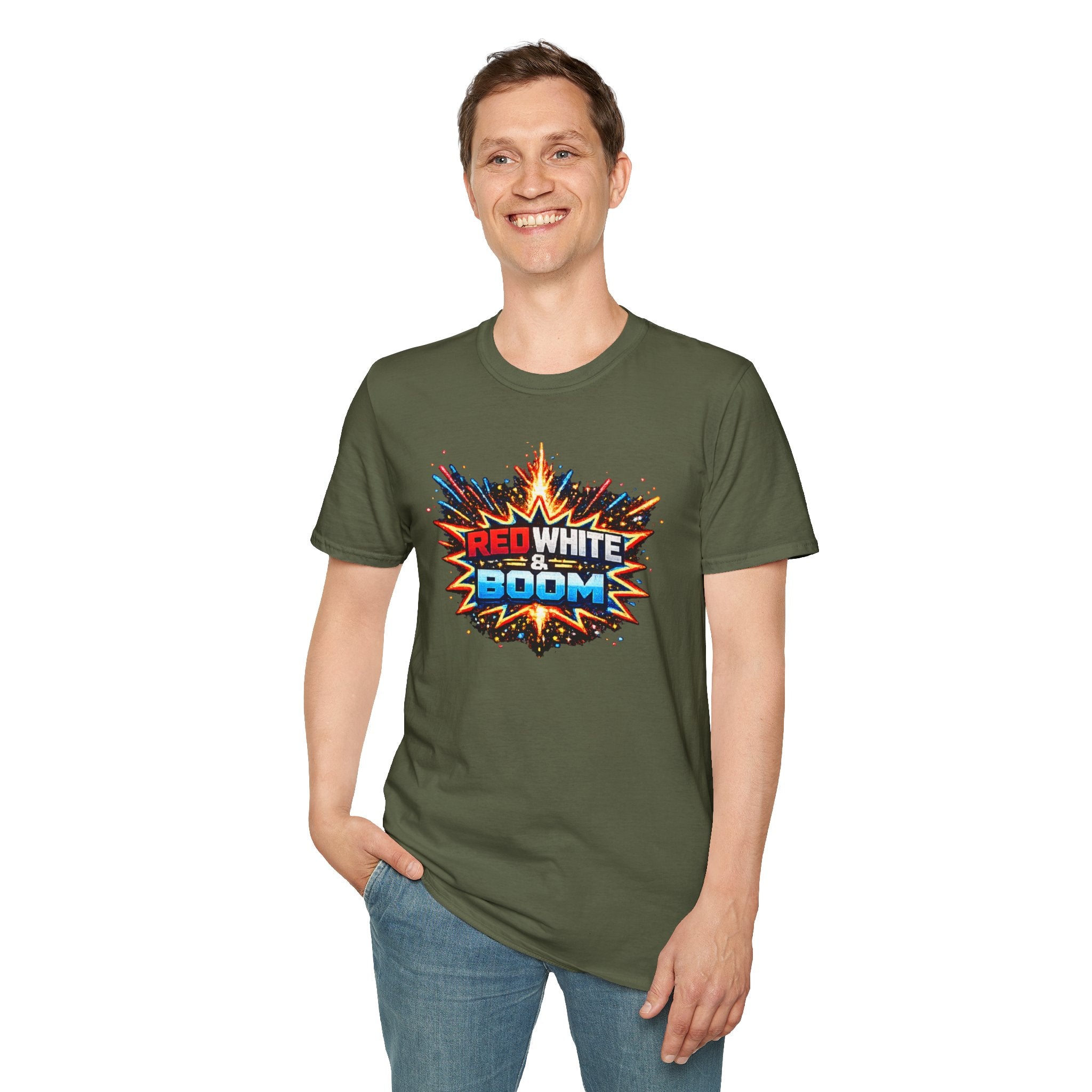 'Red White & Boom' T-Shirt — 4th of July Firework Graphic Tee